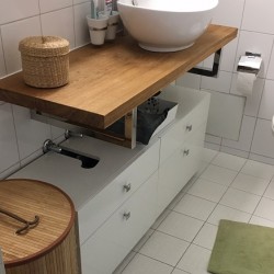 Kundenprojekt: Waschtischplatte aus Eiche-Vollholz!